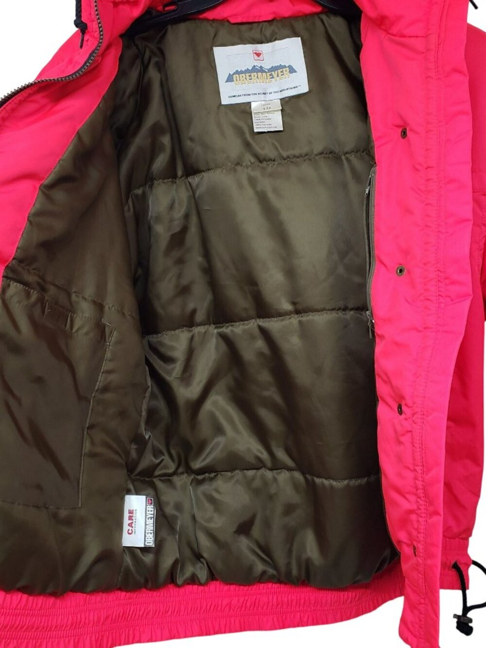Obermeyer Vintage Neon Pink Red Ski Jacket Snowboard Loud Bright Womens 10 - Picture 7 of 16